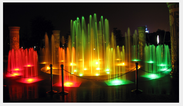 Colorful Outdoor Lighted Dry Floor Fountain 