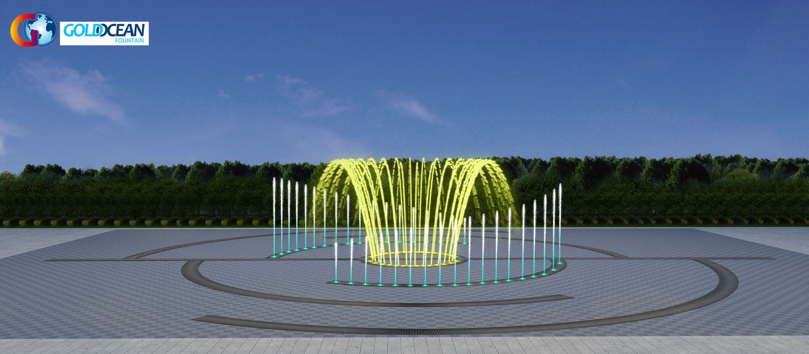 Irregular Shape Interactive Playing Floor Fountain