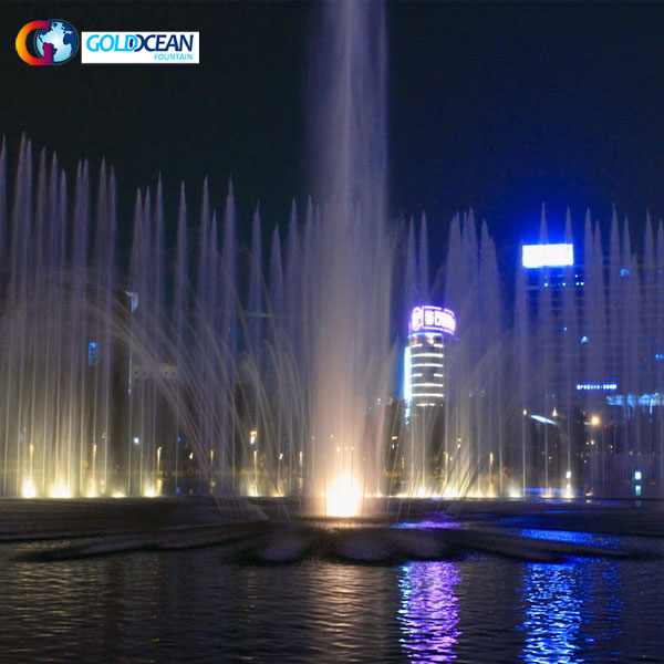 High Shooting Led Lighted Colorful Music Fountain