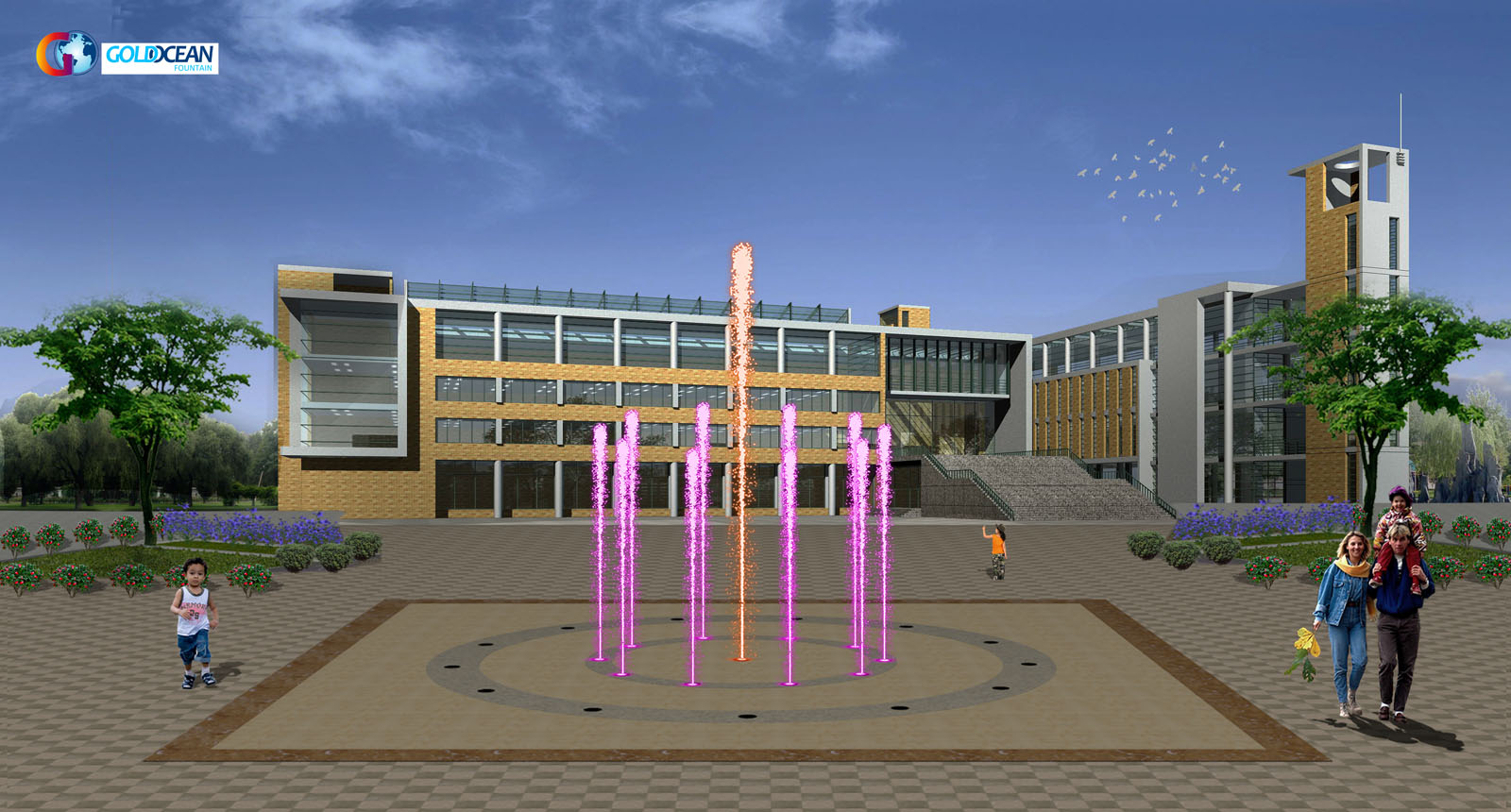 Multicolored LED Dancing Floor Fountain